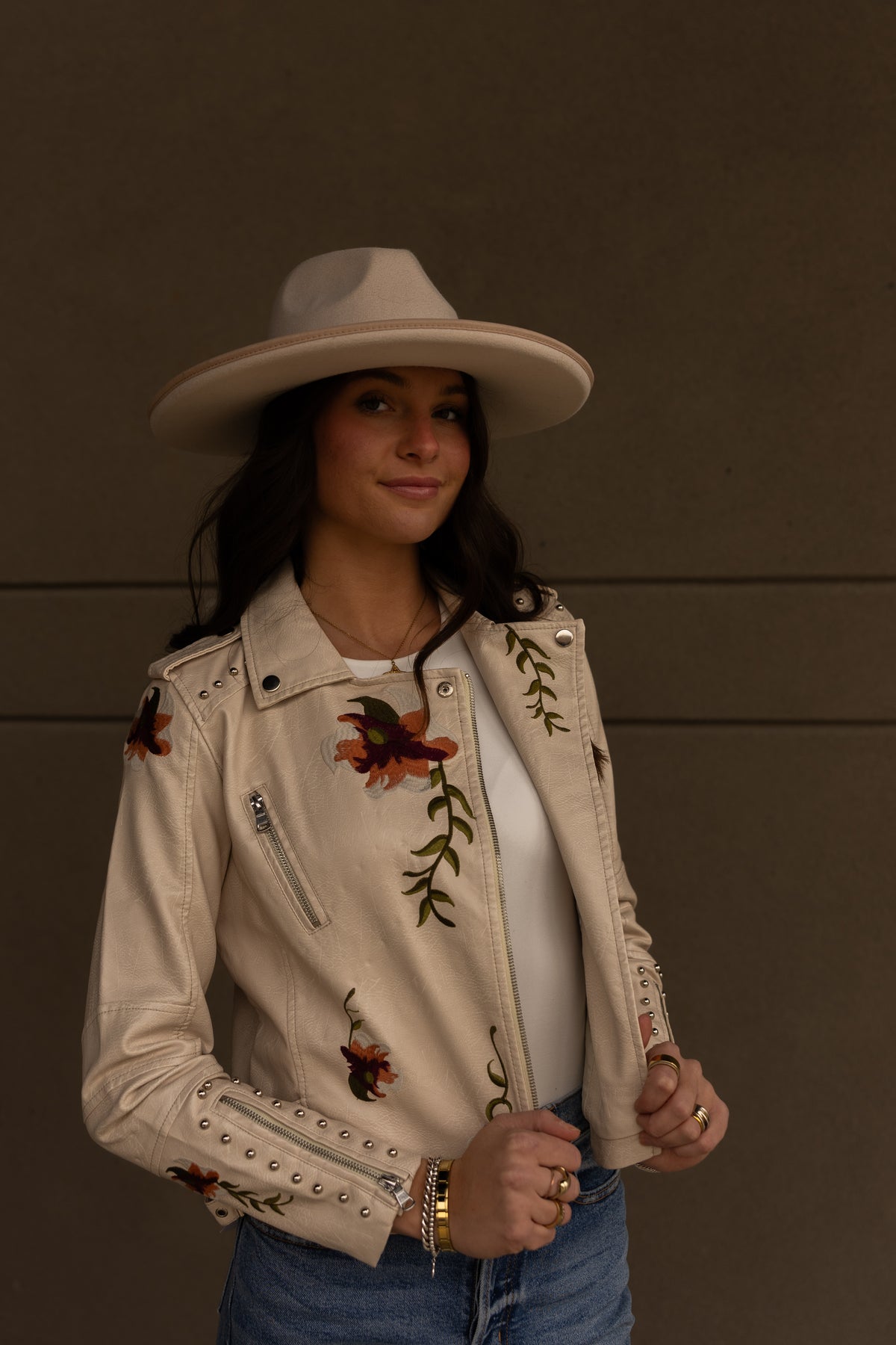 Floral Applique Bomber