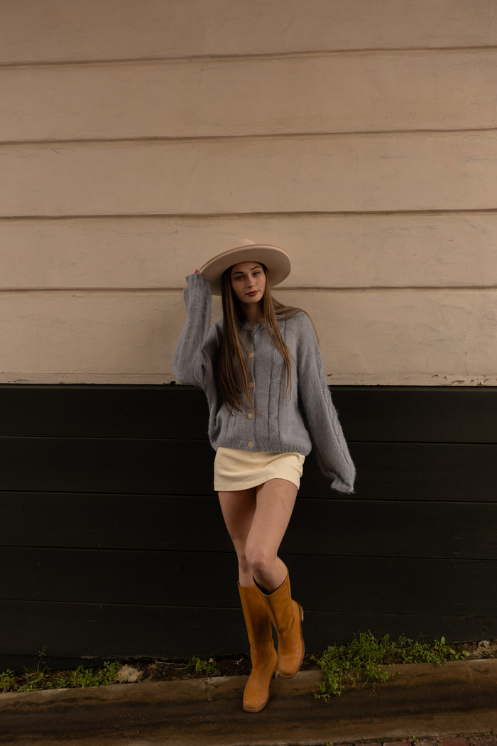 Coquette Cardigan (dusty blue)