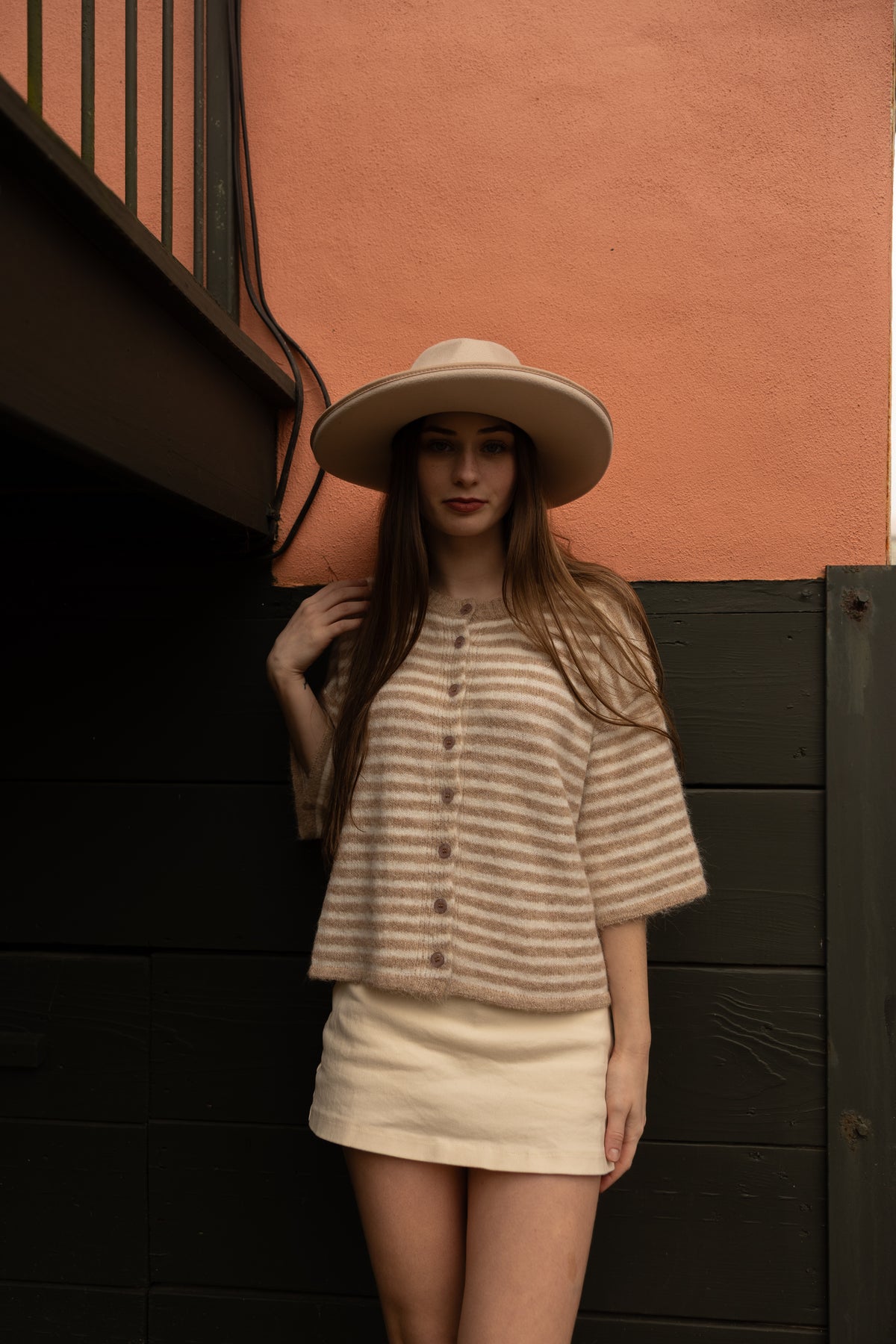 The Penny Cardigan (khaki/ivory)