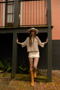 The Penny Cardigan (khaki/ivory)