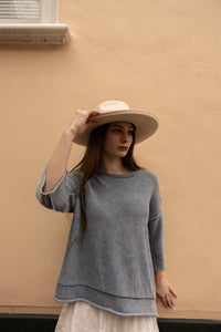 Boxy Mineral Wash Top (dusty blue)