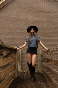 Rinse Denim Skort (indigo)