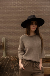 Boxy Mineral Wash Top (brown)