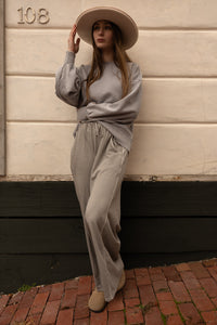 Darcy Wide Leg Joggers (sleet)