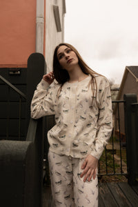 Duck Print Cardigan (cream)