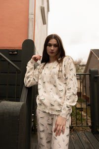 Duck Print Cardigan (cream)