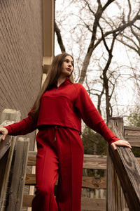 Harper Half Zip Sweatshirt (red)