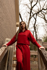 Harper Half Zip Sweatshirt (red)