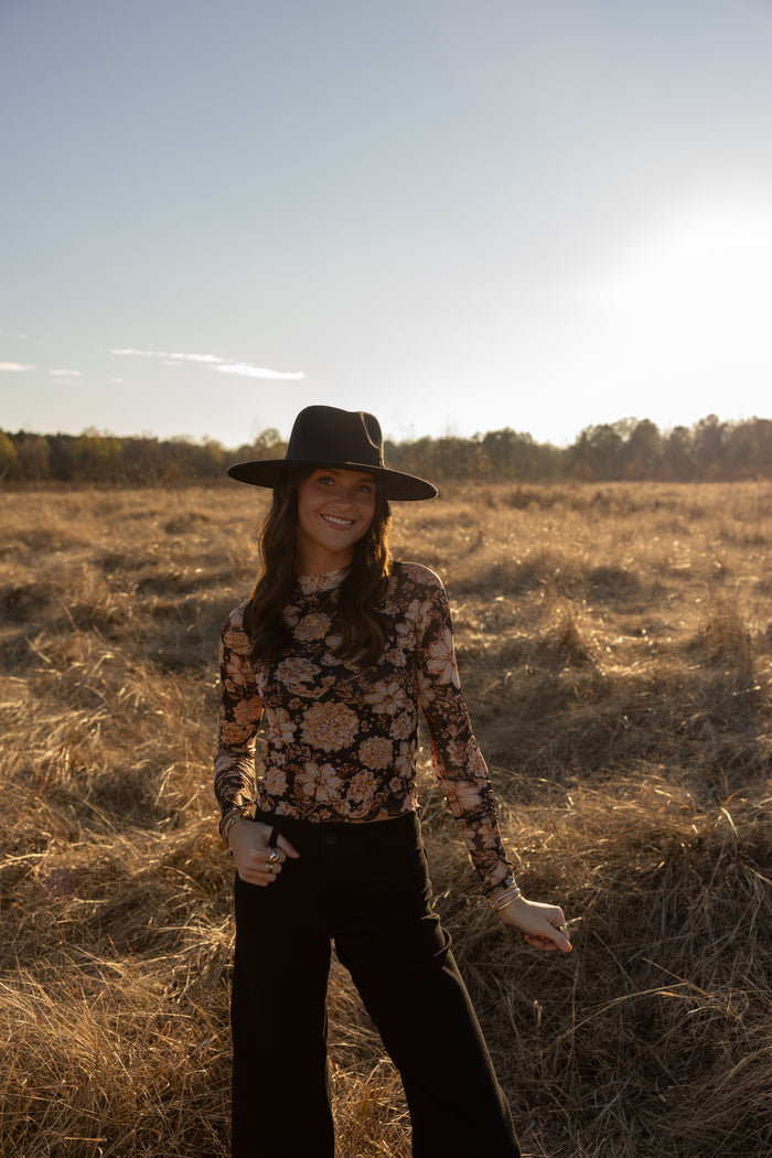 Floral Mesh Top
