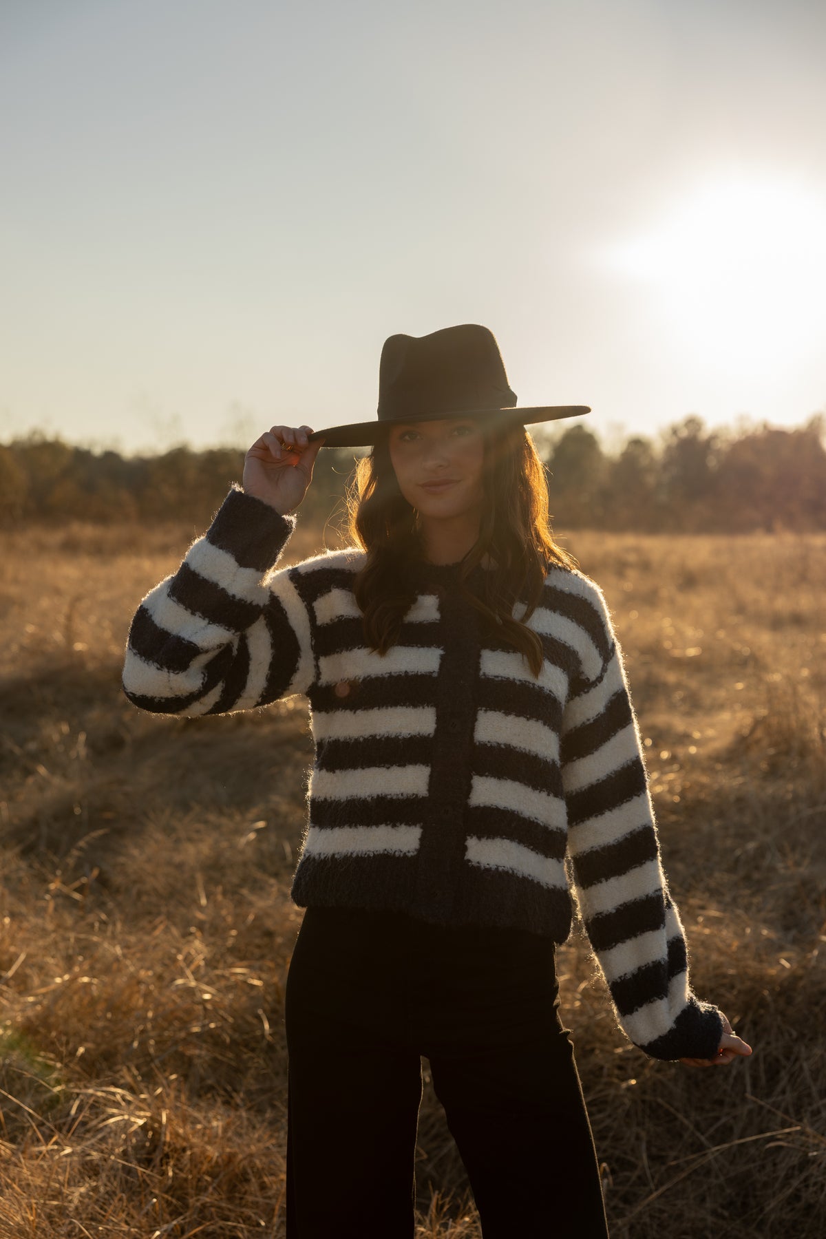 Boucle Striped Cardigan