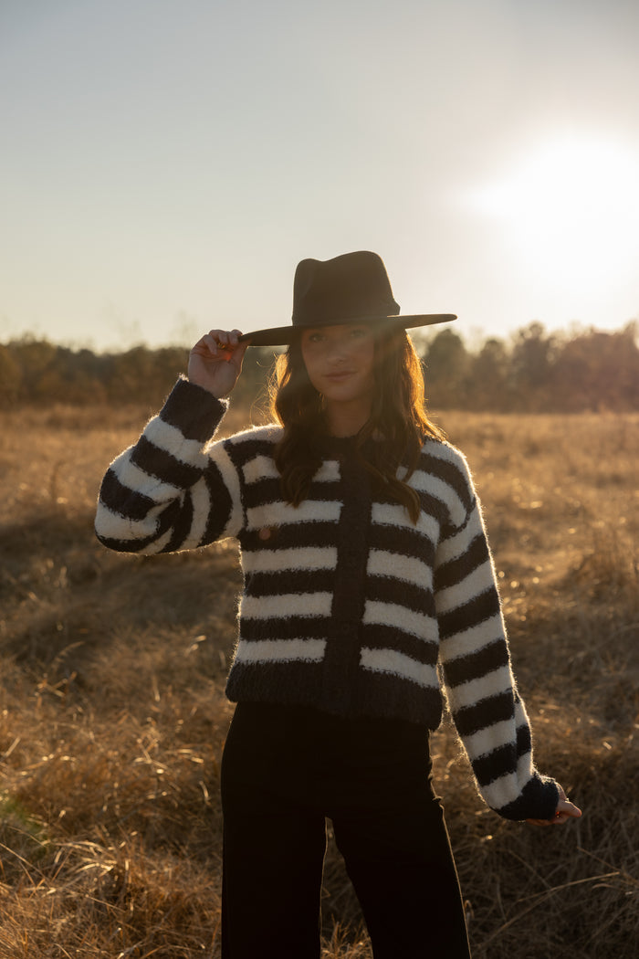 Boucle Striped Cardigan