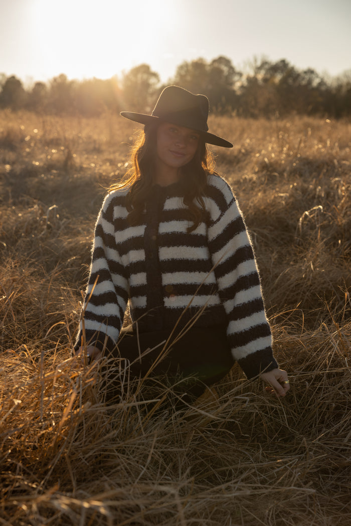 Boucle Striped Cardigan