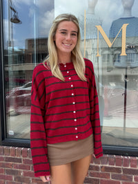 Piper Cardigan (red/brown)