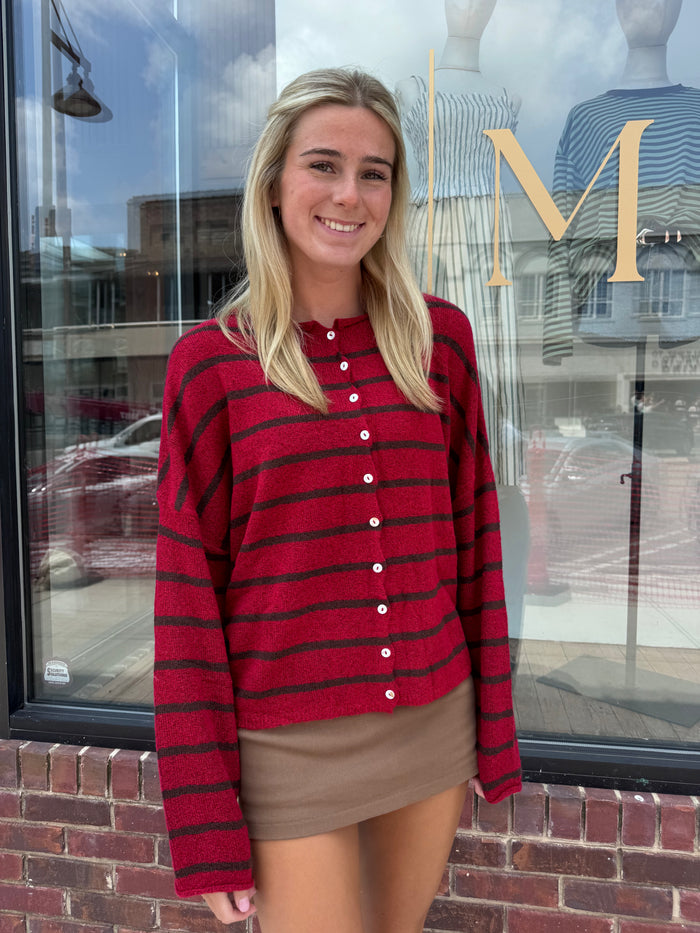 Piper Cardigan (red/brown)