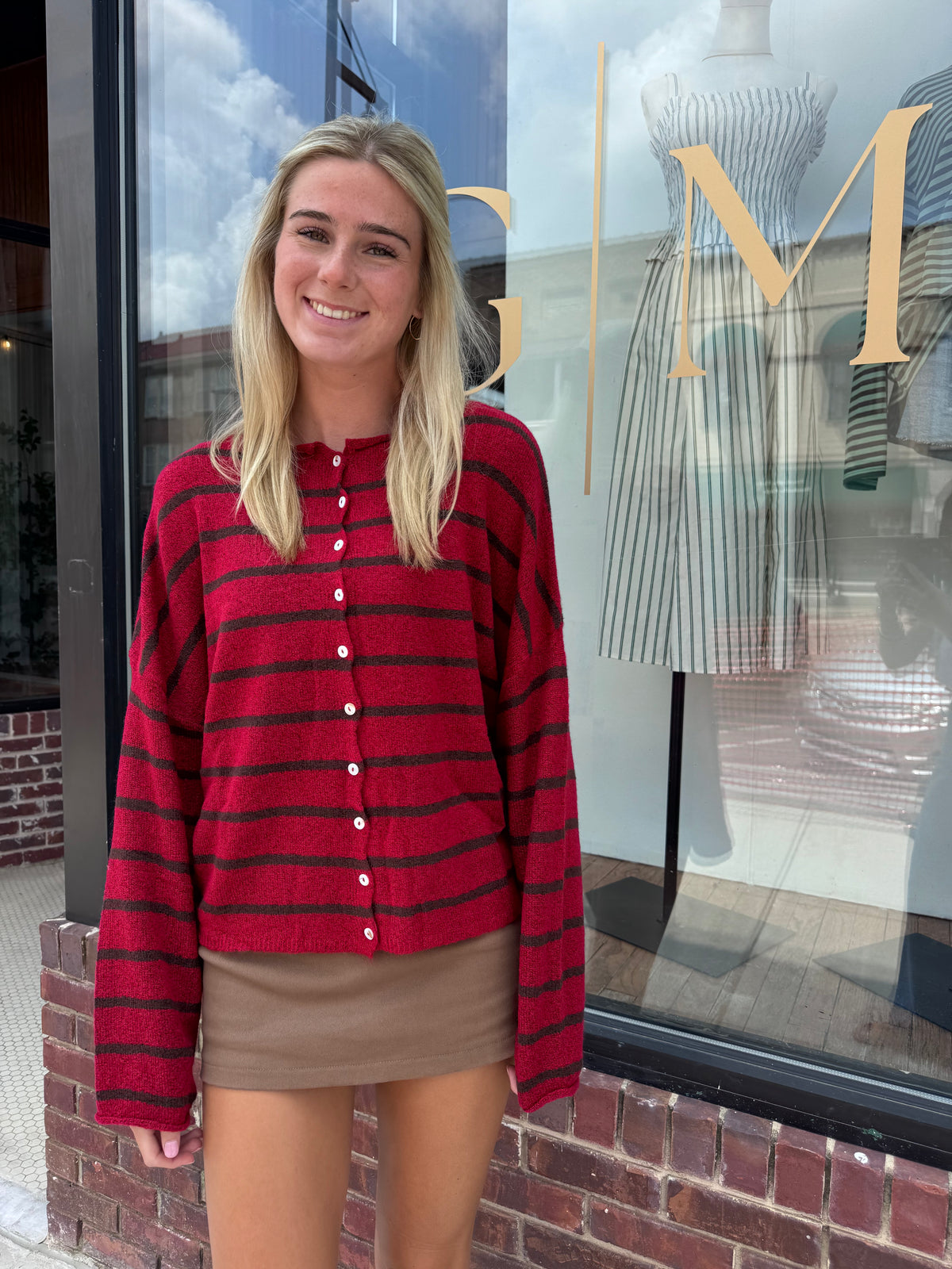 Piper Cardigan (red/brown)