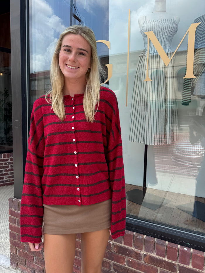 Piper Cardigan (red/brown)