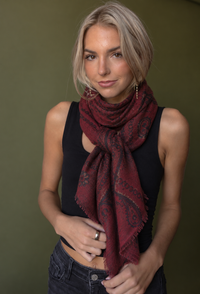 Paisley Scarf (bordeaux-blk)