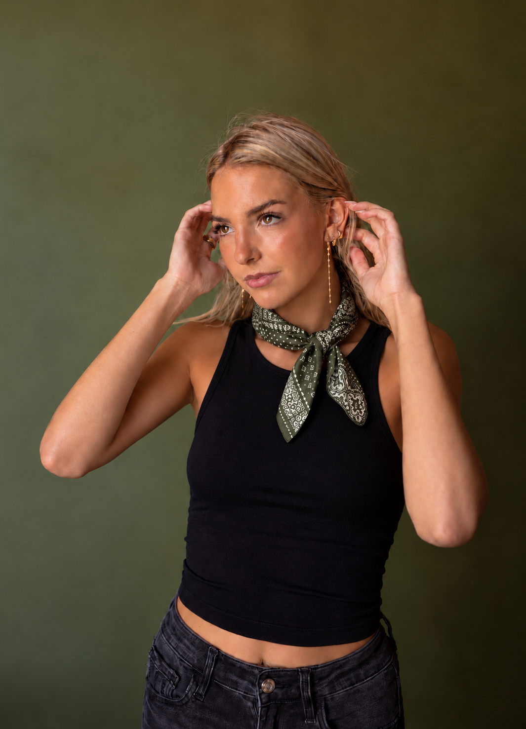 Cotton Effect Scarf (olive)