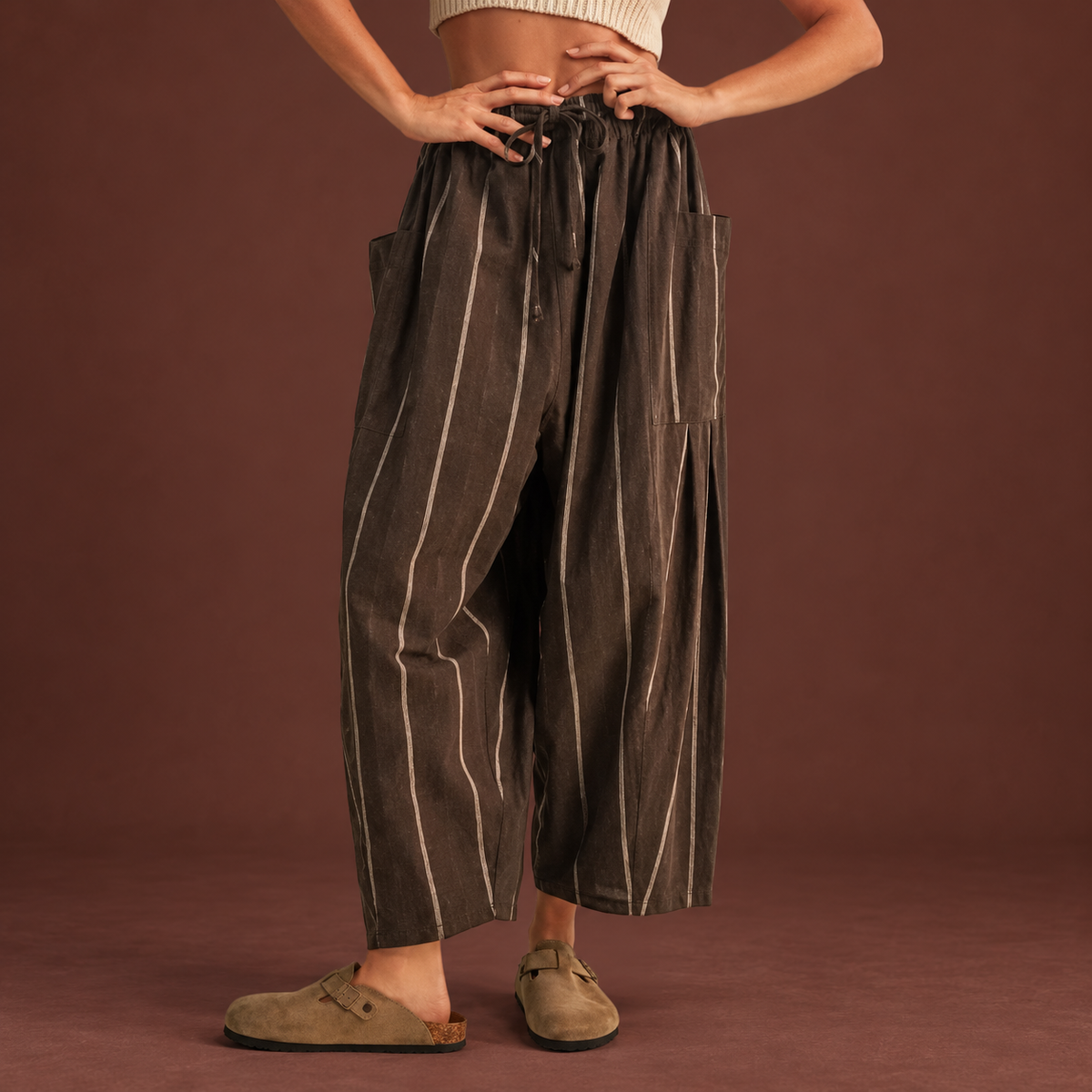 Morrison Barrel Pants (chocolate) - GEORGE-MARY'S