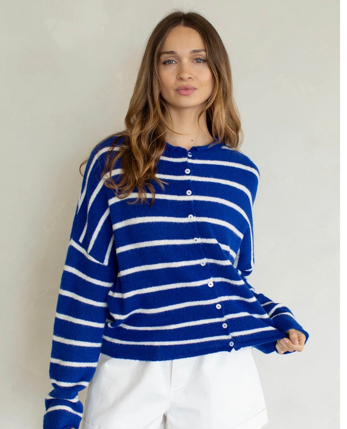 Piper Cardigan (royal stripe) - GEORGE-MARY'S