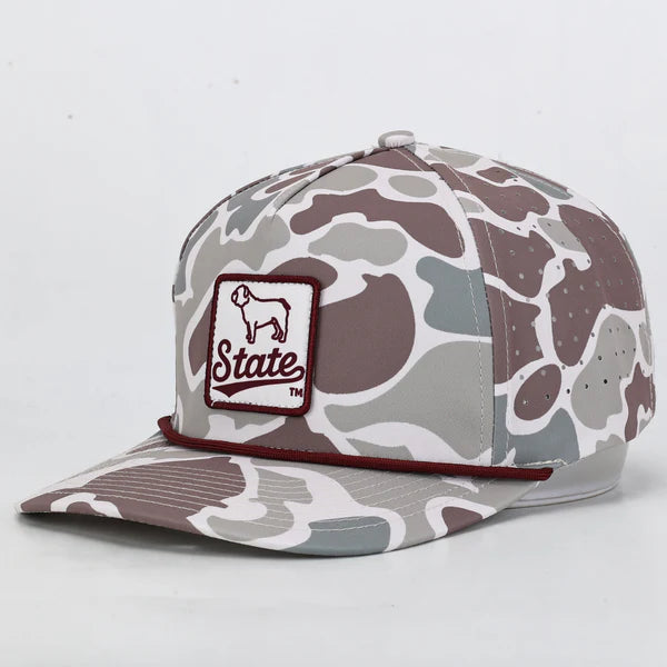 Mississippi State Bulldog Performance Rope Hat- Camo - GEORGE-MARY'S
