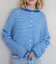BEST SELLER The Piper Cardigan (blue stripe) - GEORGE-MARY'S