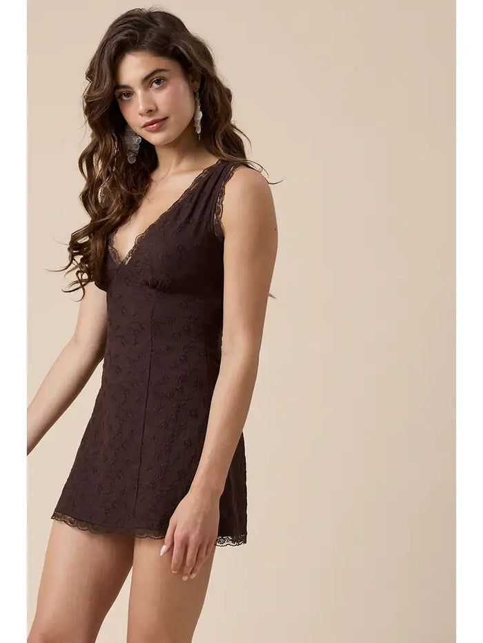 Sammy Choco Lace Mini Dress