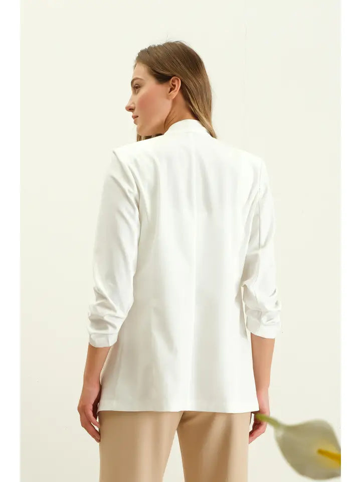 Collarless Blazer (ivory)