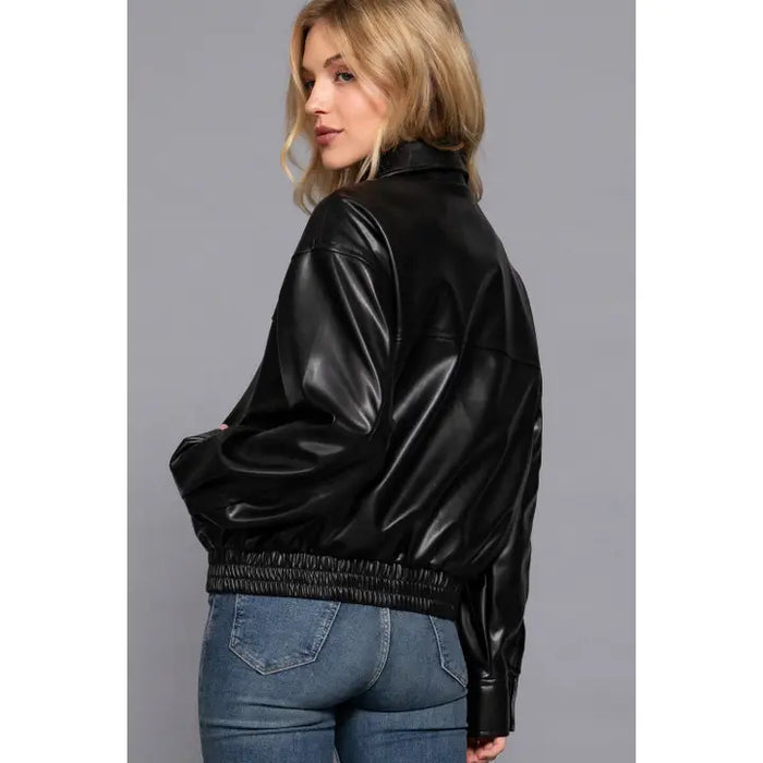 Black Faux Leather Jacket