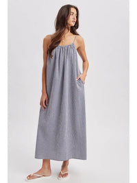 Gingham Maxi Dress (navy)