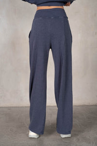 The Wells Terry Wide Leg Pants (navy)