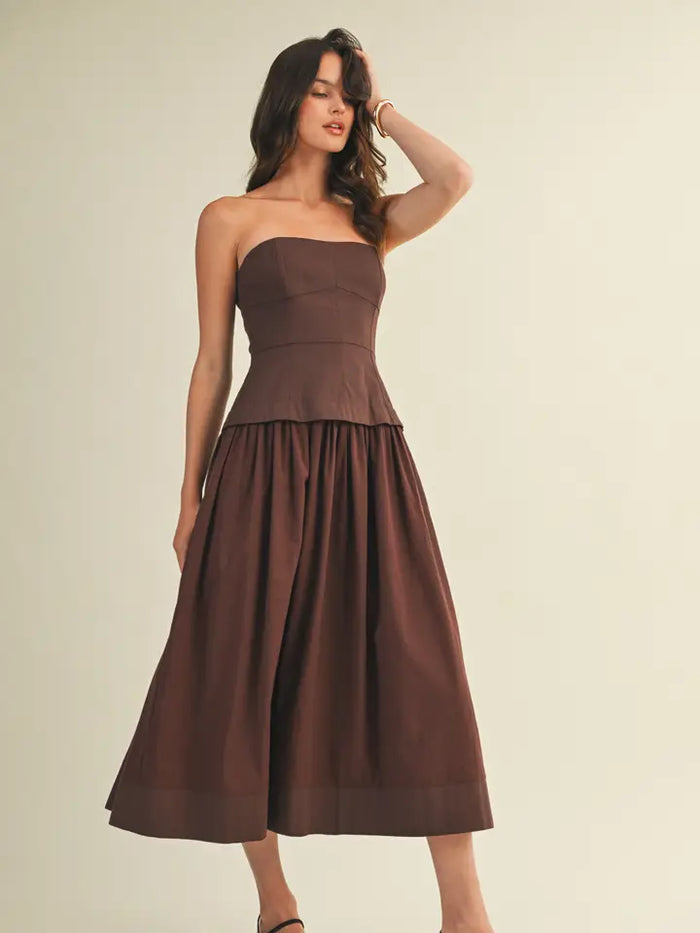 Cortney Corset Dress (brown)