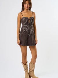 Western Stitch Suede Mini Dress