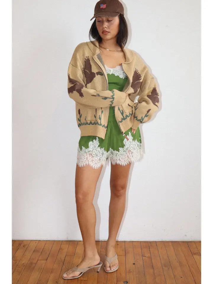 Duck Motif Cardigan