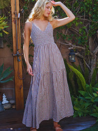 Gingham Smocked Maxi Dress