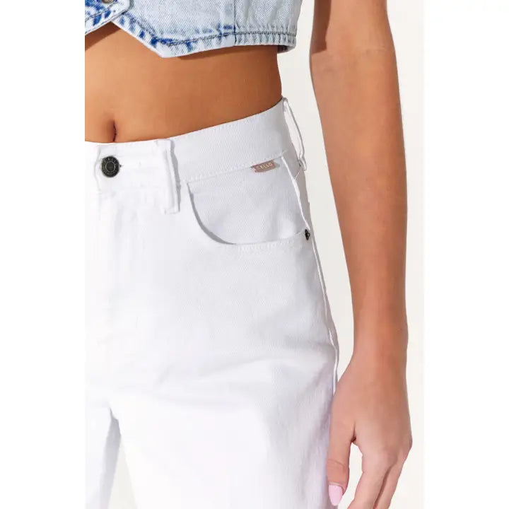 Kennedy High Rise Cuffed Denim (white)