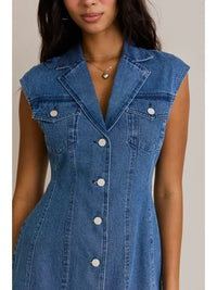 Denim Collared Mini Dress