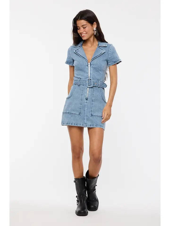 Denim Belted Dress