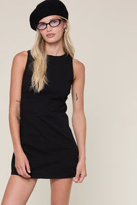 Boatneck Mini Dress (black)