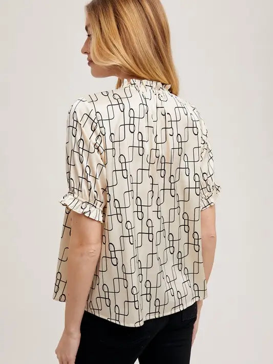 Geometric Print Blouse