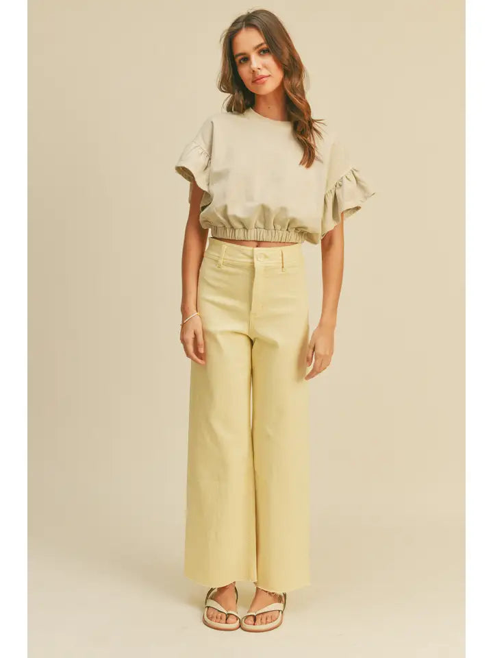 Marine Fit Wide Leg Pants (banana) - GEORGE-MARY'S