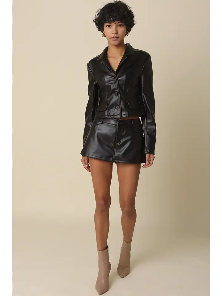 Jacey Leather Skort (black)