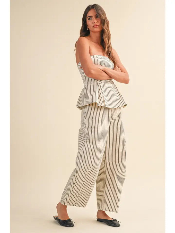 Lola Striped Barrel Pants