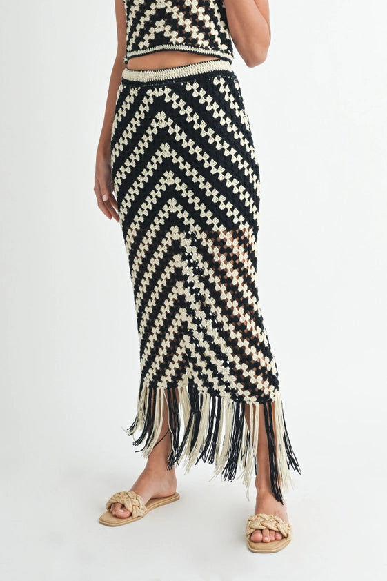 Crochet Fringe Maxi Skirt