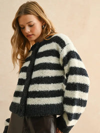 Boucle Striped Cardigan