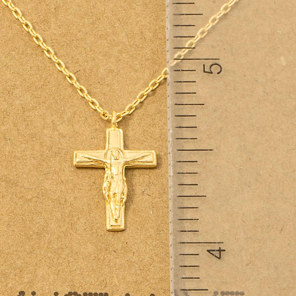 Gold Dipped Crucifix Cross Pendant Necklace - GEORGE-MARY'S