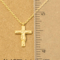 Gold Dipped Crucifix Cross Pendant Necklace - GEORGE-MARY'S