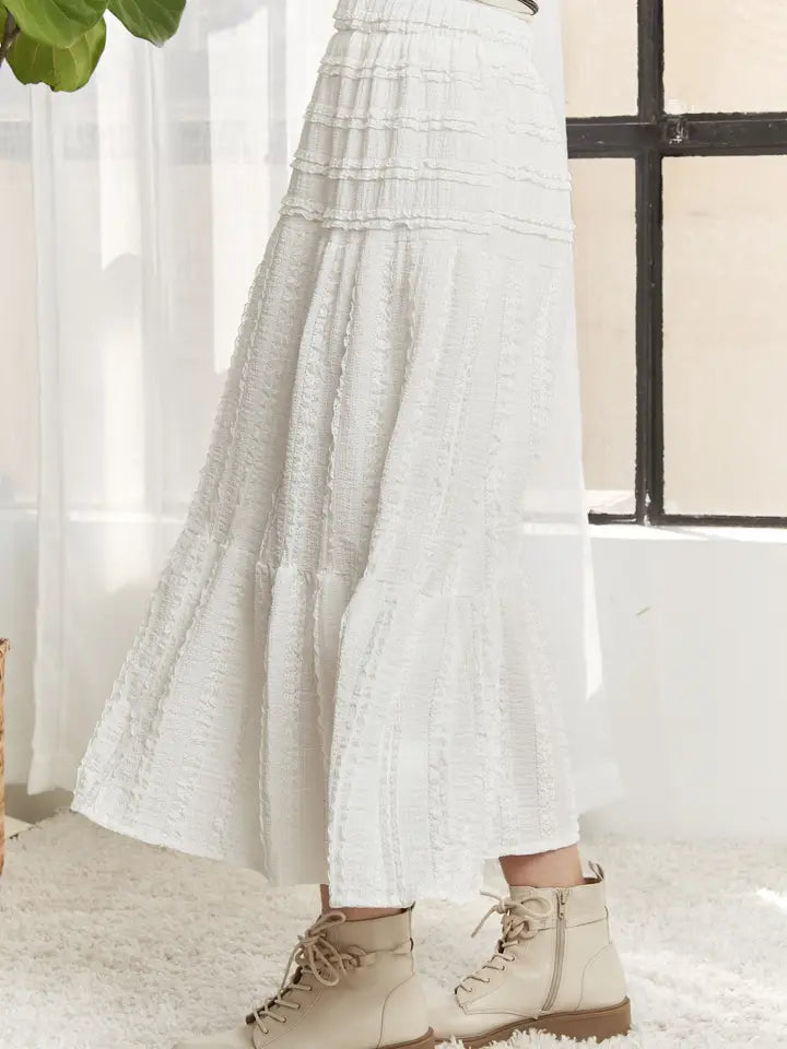 Penelope Tiered Skirt (white)