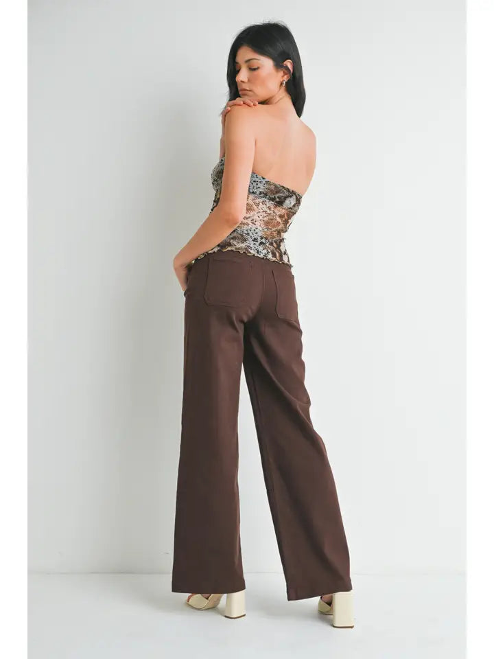 Patch Pocket Wide Leg Pants