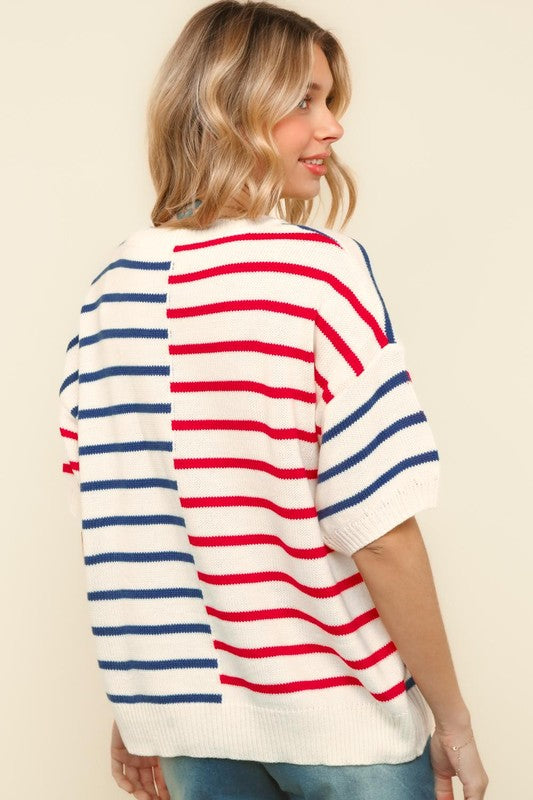 Striped RWB Tee - GEORGE-MARY'S